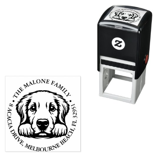 Tampon Auto-encreur Peeking Labrador Chiot Thème personnalisé (En situation)