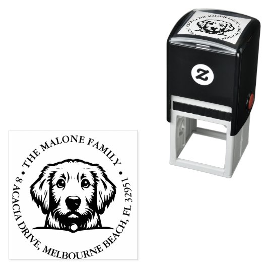 Tampon Auto-encreur Peeking Terrier Chiot Personnalisé Thème (En situation)