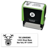 Tampon Auto-encreur Père Noël - Encaissement automatique des rennes Ad (En situation)