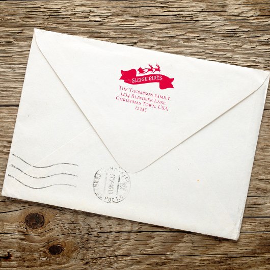 Tampon Auto-encreur Père Noël Retour Adresse Noël