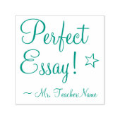 Tampon Auto-encreur "Perfect Essay !" + Nom de l'instructeur Timbre en (Design)