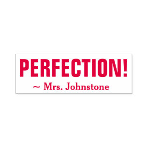 Tampon Auto-encreur "PERFECTION !" + Nom de l'enseignant Timbre en cao