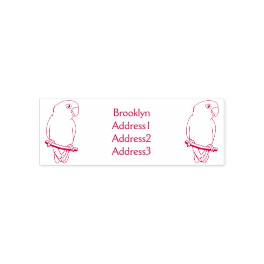 Tampon Auto-encreur Perroquet de caricature mignon lovebird (Design)