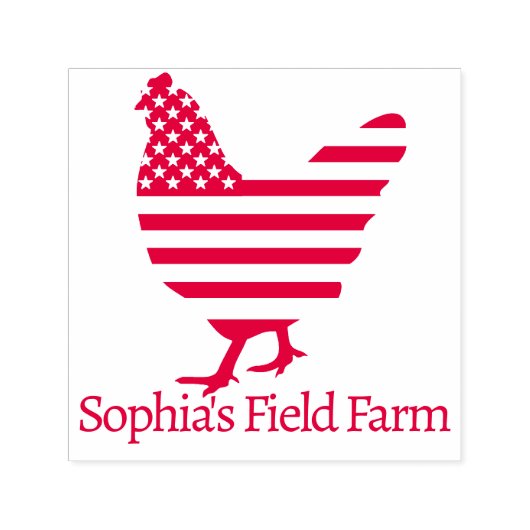 Tampon Auto-encreur Personalized Rustic Farm Fresh Name Chicken egg (Design)