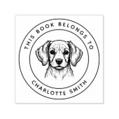 Tampon Auto-encreur Personnalisé Baby Beagle Ce livre appartient au no (Design)