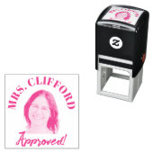 Tampon Auto-encreur Personnalisé Funky Photo Visage Approbation de l'e (En situation)