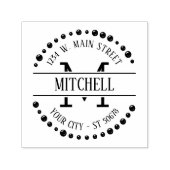 Tampon Auto-encreur Personnalisé Moderne tendance Art Déco Design Circ (Design)