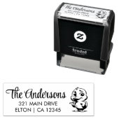 Tampon Auto-encreur Personnaliser Cute Duck (En situation)