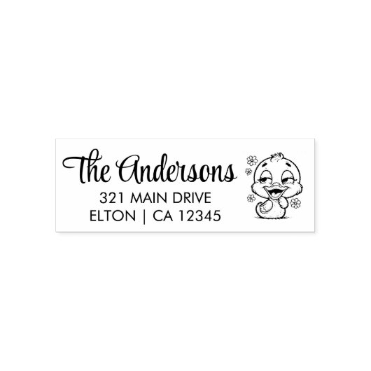 Tampon Auto-encreur Personnaliser Cute Duck (Design)