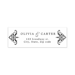 Tampon Auto-encreur Personnaliser Elegant Vintage Wedding Adresse de r