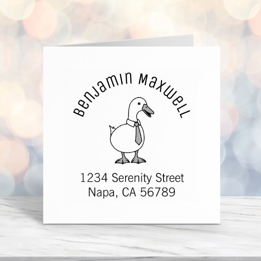 Tampon Auto-encreur Pet Duck Goose Necktie Arch Address