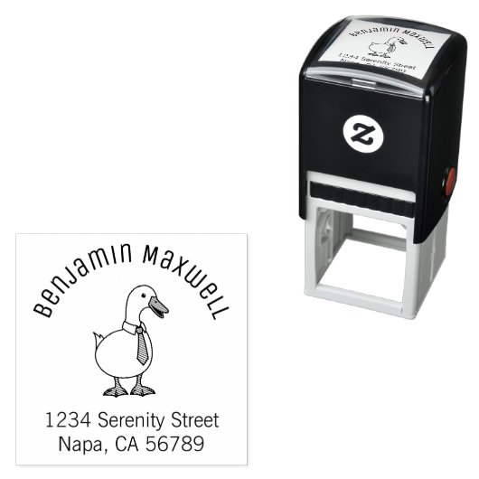 Tampon Auto-encreur Pet Duck Goose Necktie Arch Address (En situation)