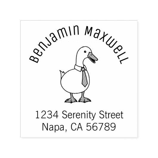 Tampon Auto-encreur Pet Duck Goose Necktie Arch Address (Design)