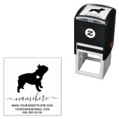 Tampon Auto-encreur Petit Coeur Silhouette Elégant Chien-tête Français (En situation)