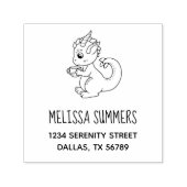 Tampon Auto-encreur Petit Dragon mignon avec une adresse Teacup (Design)
