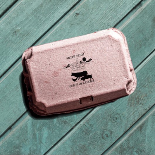 Tampon Auto-encreur Petit Étiquette alimentaire de ferme d'oeufs de ca