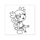 Tampon Auto-encreur Petite fée sur un tabouret (Design)