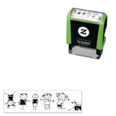 Tampon Auto-encreur petite fille-dessinatrice (En situation)