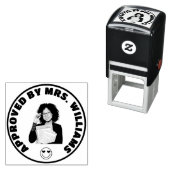 Tampon Auto-encreur Photo personnalisée de l'enseignant approuvé (En situation)