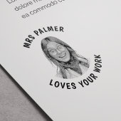 Tampon Auto-encreur Photo personnalisée du visage de l'enseignant appr