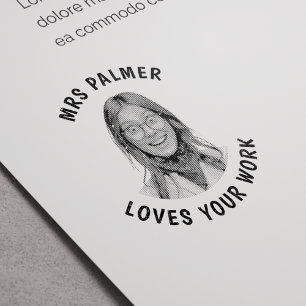 Tampon Auto-encreur Photo personnalisée du visage de l'enseignant appr