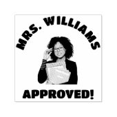 Tampon Auto-encreur Photo simple de l'enseignant Funky Face Approuvé C (Design)