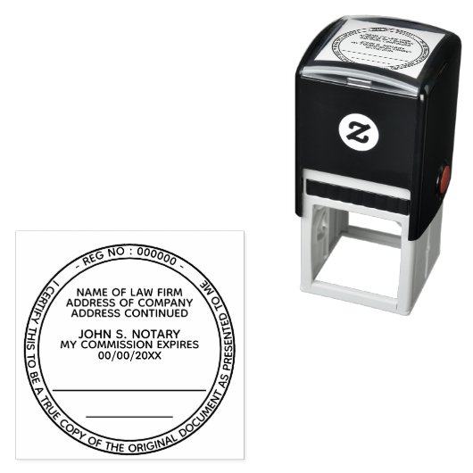 Tampon Auto-encreur Photocopie certifiée conforme notaire de droit pub (En situation)