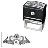 Tampon Auto-encreur Pics vintages avec Monogramme initial (En situation)