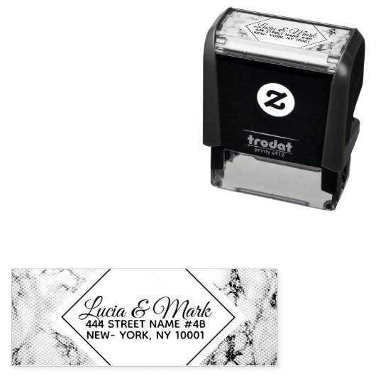 Tampon Auto-encreur Pierre Et Cadre En Marbre Monogramme (En situation)