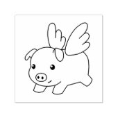 Tampon Auto-encreur Pig volant - Croyez, Piglet avec ailes (Design)