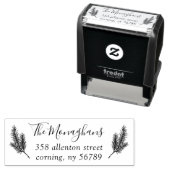 Tampon Auto-encreur Pine Boughs Retourner l'adresse auto-allumage Timb (En situation)