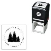 Tampon Auto-encreur Pine Trees Retourner l'adresse Stamp autoportant (En situation)