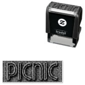 Tampon Auto-encreur Pique-nique Funny Typographie en osier Timbre auto (En situation)