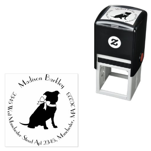 Tampon Auto-encreur Pit Bull Chien Puppy Pitbull (En situation)