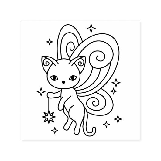 Tampon Auto-encreur Pixie Cat Fairy Wings Kitty (Design)