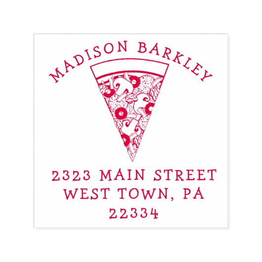 Tampon Auto-encreur Pizza Supreme Combo Cute Kids Retourner Adresse Ti (Design)