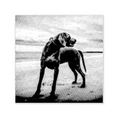 Tampon Auto-encreur plage de weimaraner (Design)