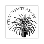 Tampon Auto-encreur Plante moderne Pot Bibliothèque botanique Livres E (Design)