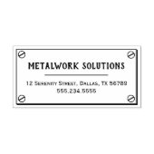 Tampon Auto-encreur Plaque métallique avec vis Adresse professionnelle (Design)