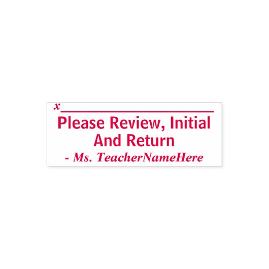 Tampon Auto-encreur Plaque "Veuillez Réviser, Initiale Et Retour" (Design)