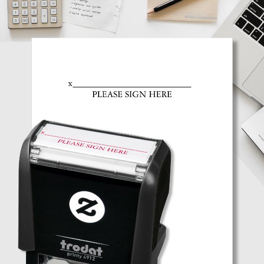 Tampon Auto-encreur Please Sign Here Custom Text Signature