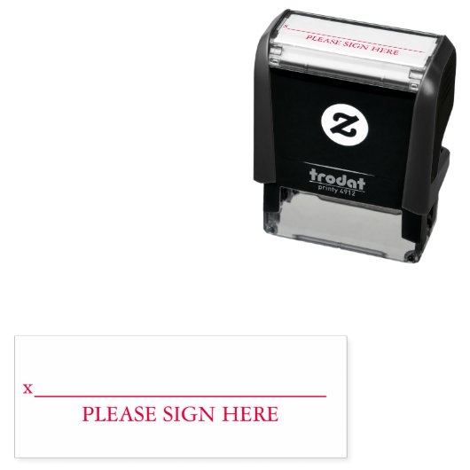 Tampon Auto-encreur Please Sign Here Custom Text Signature (En situation)