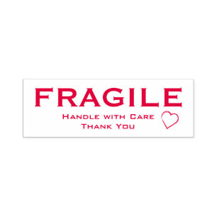 Tampon Auto-encreur Poignée fragile avec soin - Accentuation cardiaque
