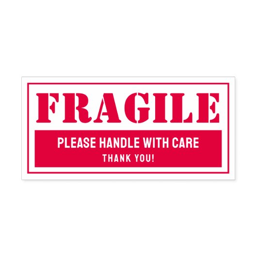 Tampon Auto-encreur Poignée fragile avec soin Mailing et emballage (Design)