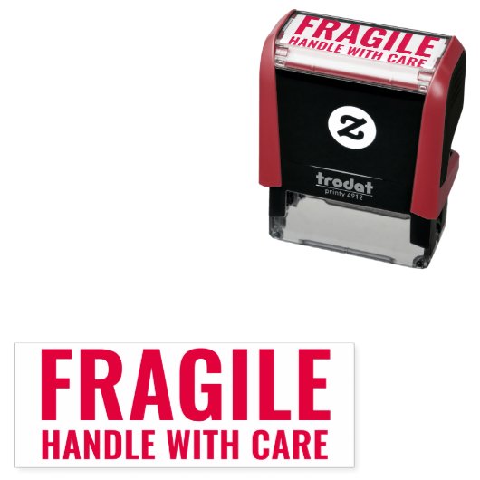 Tampon Auto-encreur Poignée Fragile Personnalisée Avec Attention (En situation)
