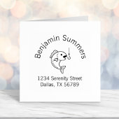 Tampon Auto-encreur Poisson Bip Pêche Hook Arch Adresse