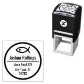 Tampon Auto-encreur Poisson chrétien | Prêtre (En situation)