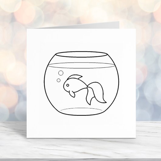 Tampon Auto-encreur Poisson d'or dans un réservoir de poisson