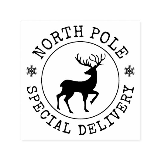 Tampon Auto-encreur Pôle Nord - Livraison spéciale Noël (Design)