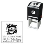 Tampon Auto-encreur Police Christmas Elegant Holiday Return Address (En situation)